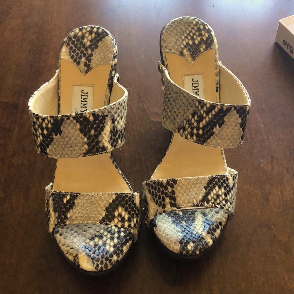 Jimmy Choo Ulrika Clog Heels 36 Snake Print NEW